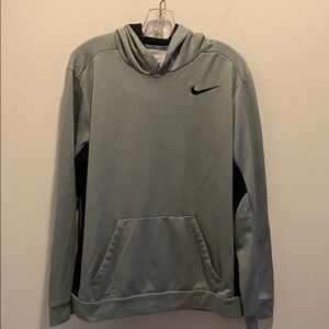 Nike Mens Size L/Gray/Black Cotton Pullover Hoodie​​​​​​​​​​​​​​​​​​​​